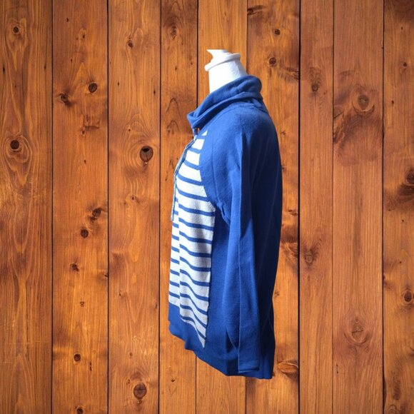 ST. JOHN'S BAY WOMEN'S MEDIUM LONG SLEEVE COWL NECK SWEATER PULLOVER STRIPED - Picture 4 of 5